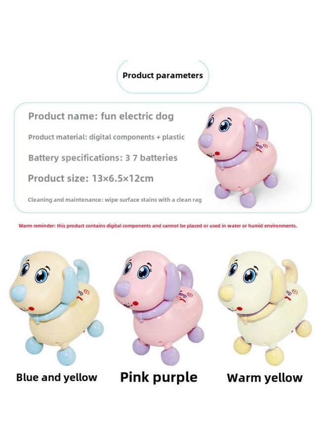 Sound And Light Electric Puppy Toy Can Bark, Walk, Sing, Baby Learn To Climb Electric Toy Baby 1-3 Years Old-Colour:Sound And Light Electric Puppy (yellow)  - Image 4