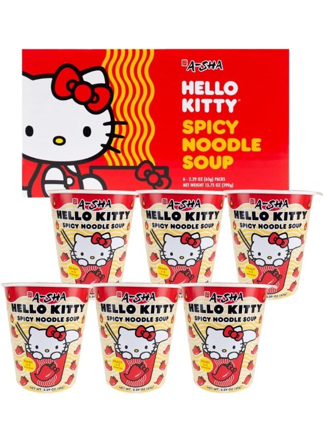 Prince Katsu Hello Kitty Spicy Noodle Soup 6-Pack - Image 1