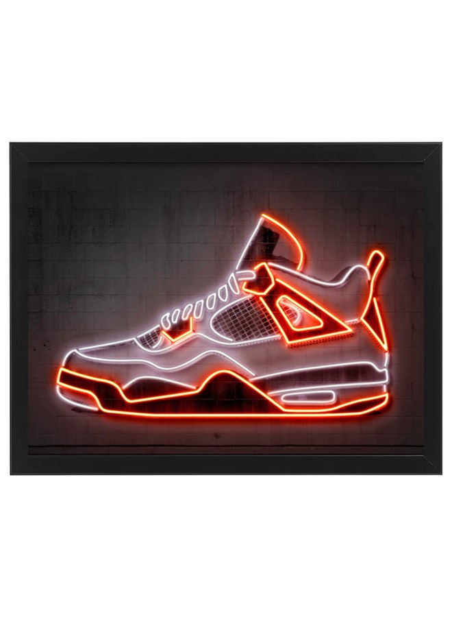 Boomah Accessories Jordan 4 Sneaker Neon Printed Poster With Frame 50x40 cm