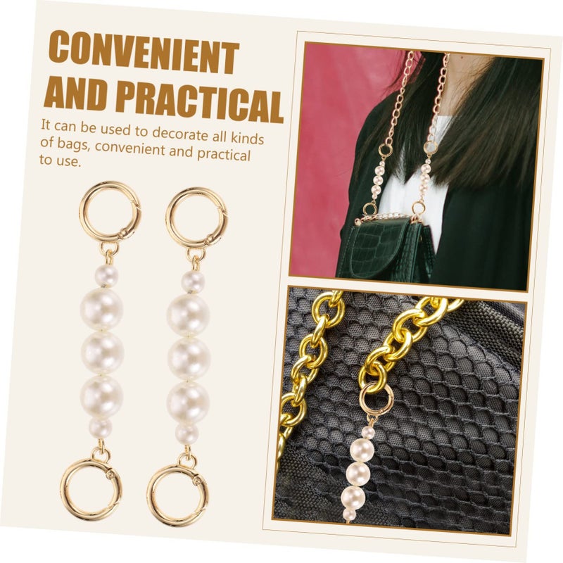 2 Pcs Bag Chain Extension For Women Sling Purse Fashionable Replacement Straps Silver - Image 5