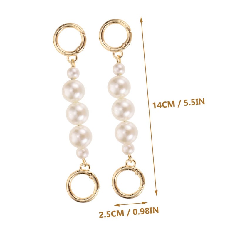 2 Pcs Bag Chain Extension For Women Sling Purse Fashionable Replacement Straps Silver - Image 4