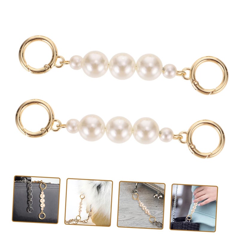 2 Pcs Bag Chain Extension For Women Sling Purse Fashionable Replacement Straps Silver - Image 3