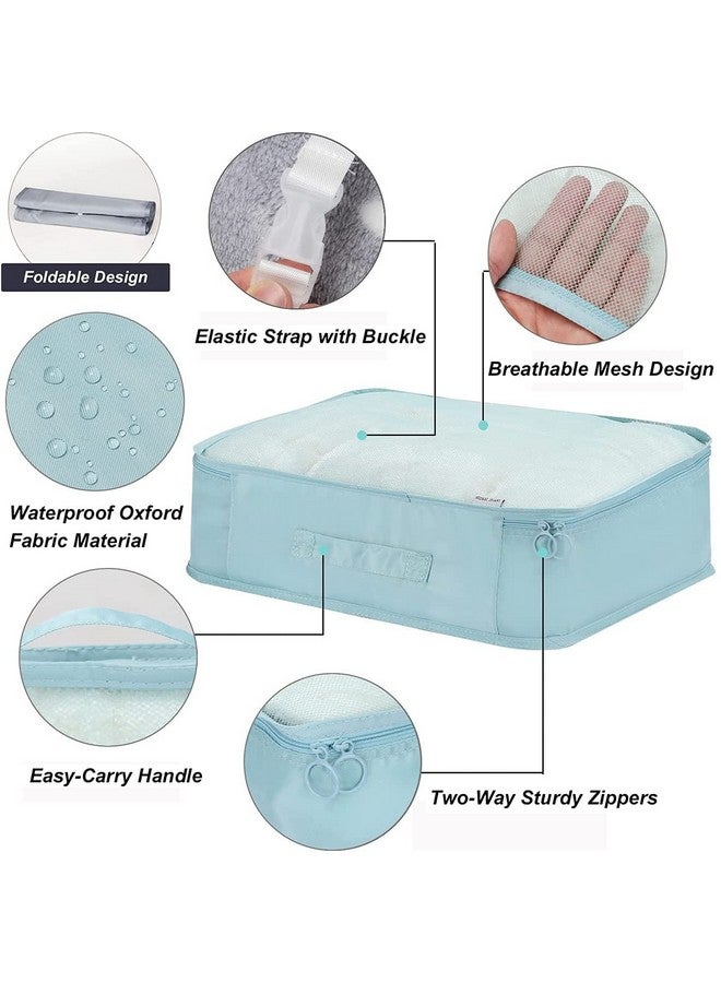 PETRICE Travel Organizer, Packing Cubes for Travel, Travel Essentials, Toiletry Bag, Packing Bags for Clothes, Travel Organizer for Women, Travel Pouch, Packing Cubes Travel Organizer (Light Blue) - Image 3