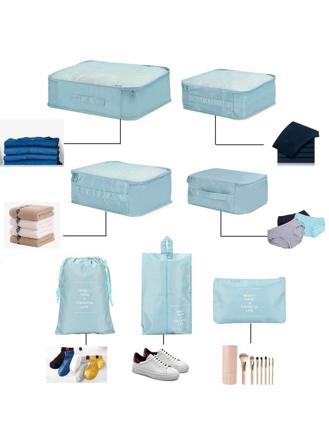 PETRICE Travel Organizer, Packing Cubes for Travel, Travel Essentials, Toiletry Bag, Packing Bags for Clothes, Travel Organizer for Women, Travel Pouch, Packing Cubes Travel Organizer (Light Blue) - Image 2