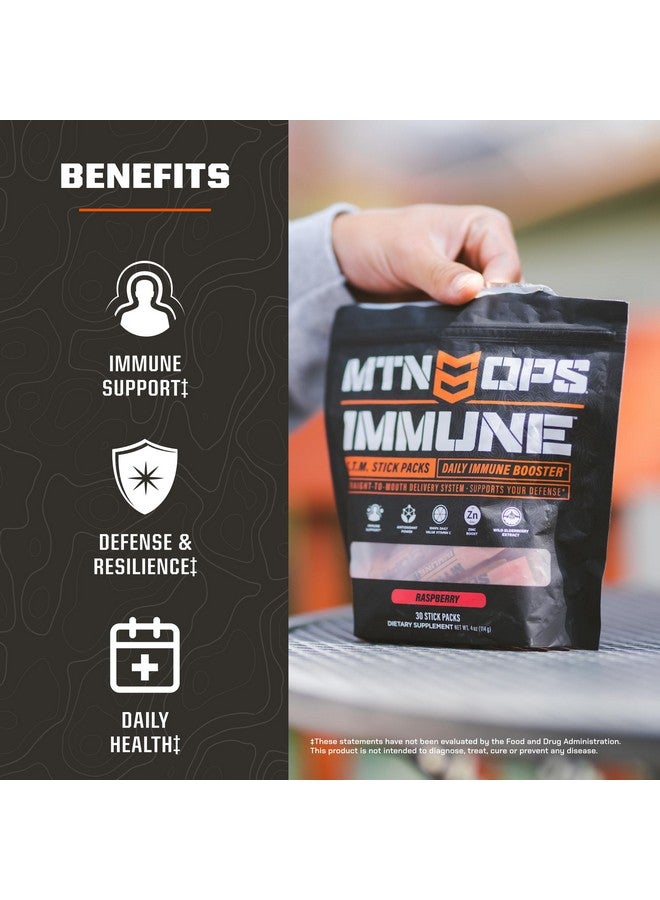 MTN OPS Daily STM Immune Booster - Raspberry Flavor, 30 Stick Pouch - Image 3
