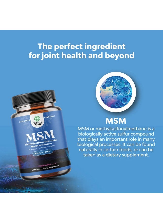 Natures Design Pure Msm Supplement Tablets Joint Support For Increased Flexibility With Youthful Collagen Boosting Pills And Antioxidant Supplement For Men And Women - Image 5