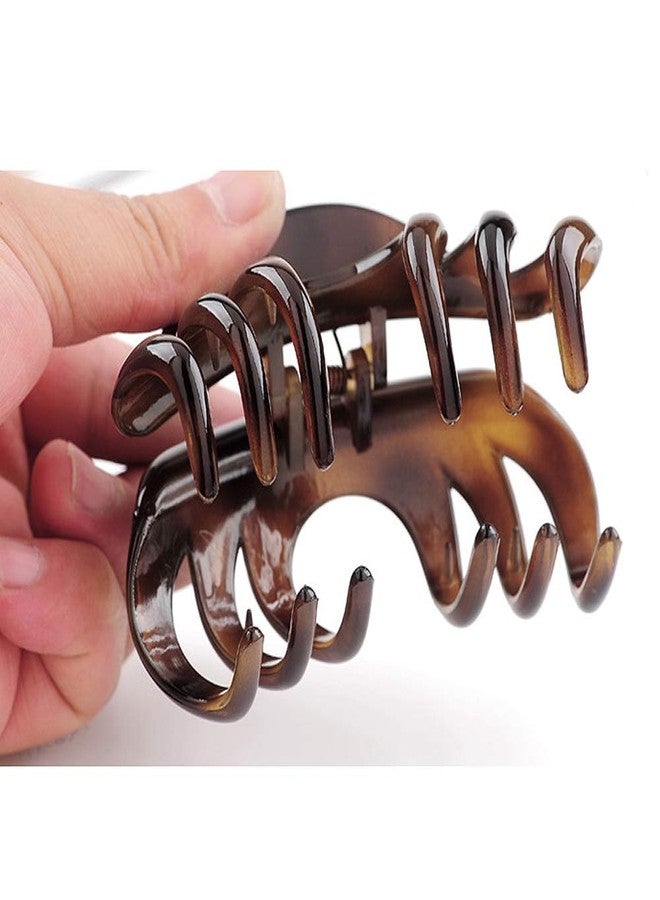 DINPREY 4 Inch Pretty Hair Clip, thick hair clips, Hair Claw for Women large claw, Hair Grip for Thick Hair, hair clips for long thick hair (Black & Blue & Coffee) - Image 4