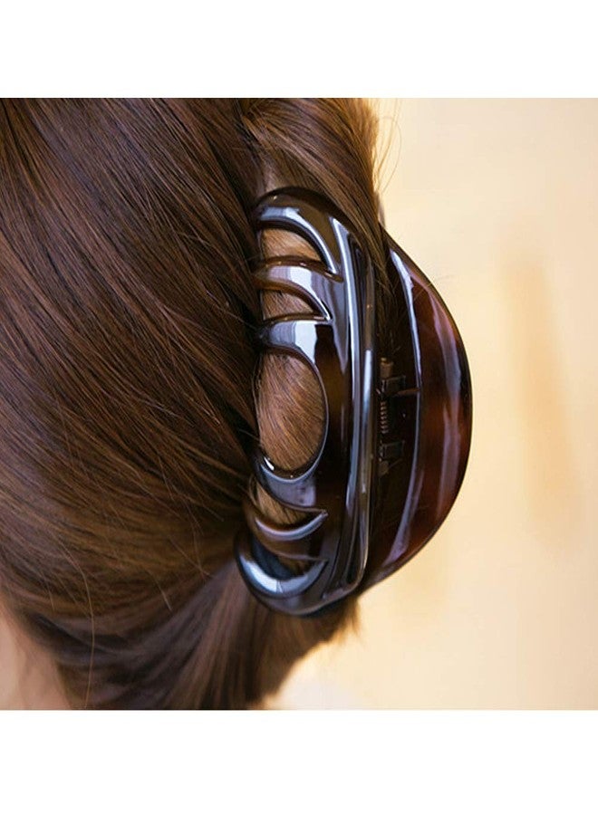 DINPREY 4 Inch Pretty Hair Clip, thick hair clips, Hair Claw for Women large claw, Hair Grip for Thick Hair, hair clips for long thick hair (Black & Blue & Coffee) - Image 5