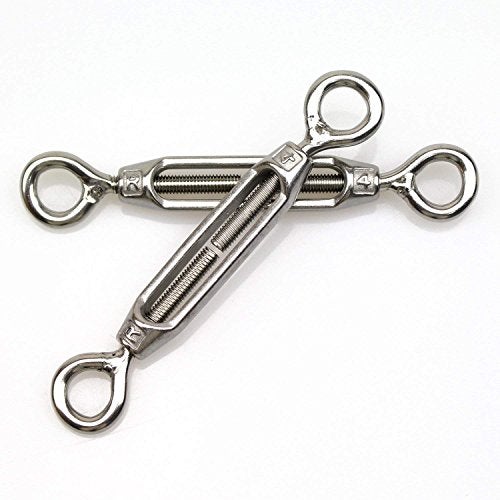 DYWISHKEY M4 Stainless Steel 304 Eye & Eye Turnbuckle Wire Rope Tension (5Pcs) - Image 3