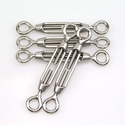 DYWISHKEY M4 Stainless Steel 304 Eye & Eye Turnbuckle Wire Rope Tension (5Pcs) - Image 2