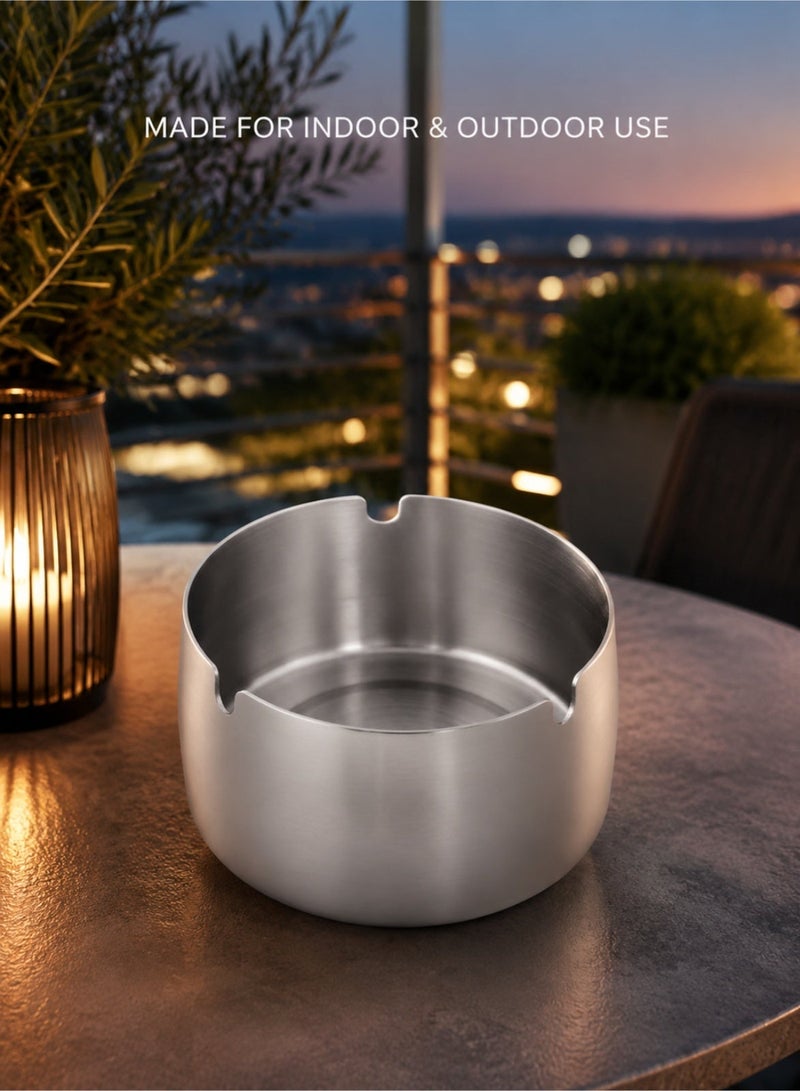 MEI TU Stainless Steel Ashtray 10 × 5 cm - Image 1