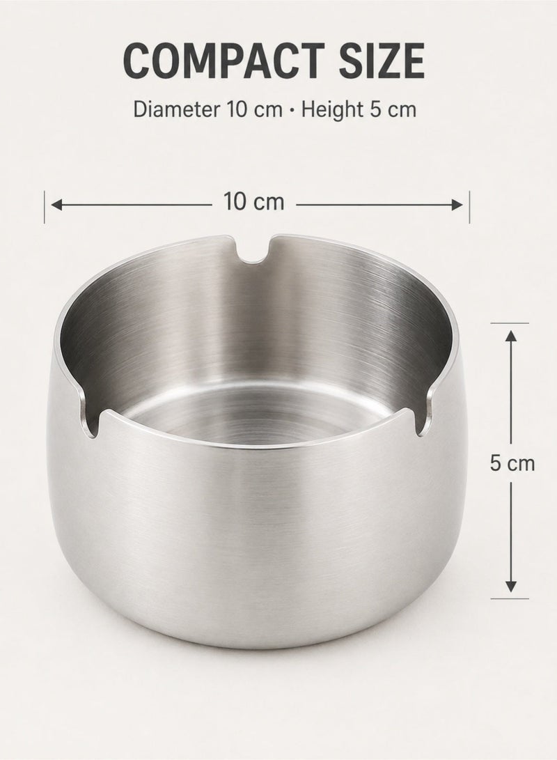 MEI TU Stainless Steel Ashtray 10 × 5 cm - Image 2