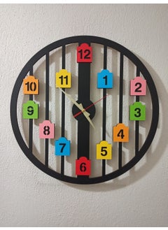 ALDA Multicolored Decorative Wooden Wall Clock 49 Cm.  - Image 1
