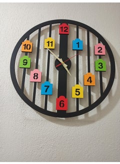 ALDA Multicolored Decorative Wooden Wall Clock 49 Cm.  - Image 4
