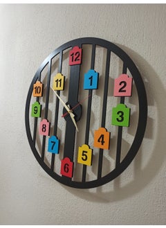ALDA Multicolored Decorative Wooden Wall Clock 49 Cm.  - Image 2