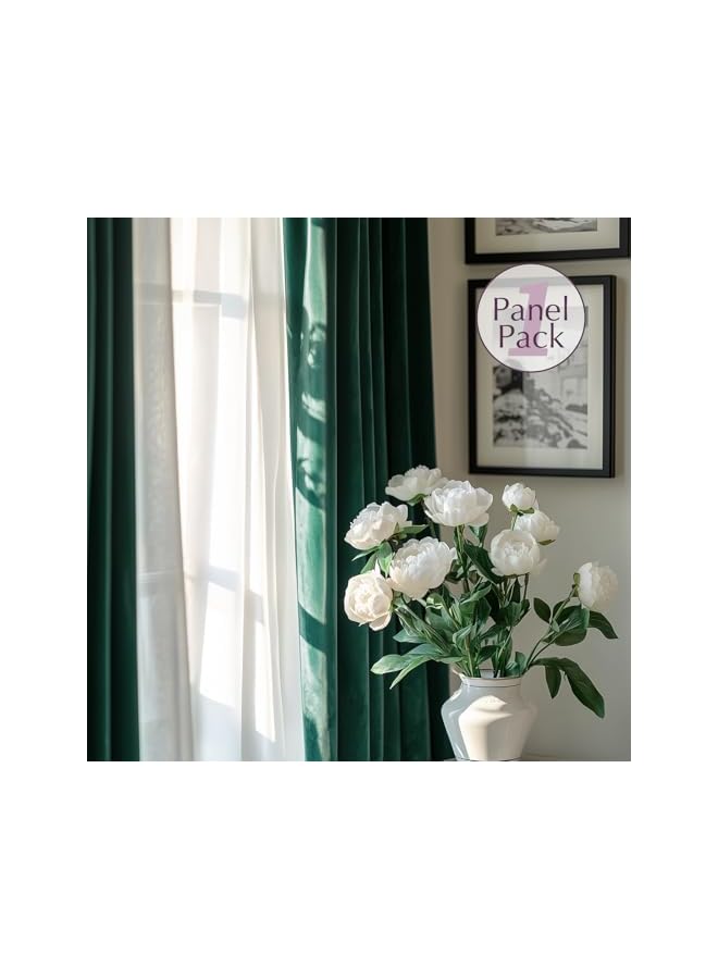 The Bros Velvet Curtain for Living Room, Sage Thermal Insulated Luxury Drape for Bedroom, Stylish Soft Privacy Room Darkening Window treatment Grommet 1 Panel 108L - Image 4