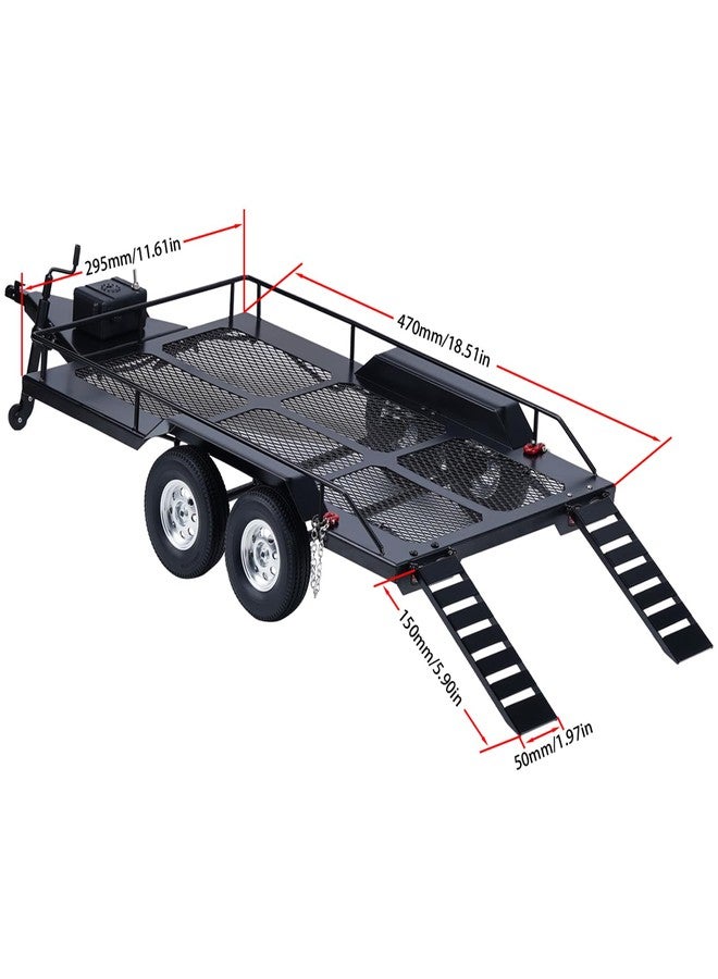 DJX RC Trailer,1/10 Scale Trailer with Light Strip Suitable for Axial D90 D110 SCX10 TRX4 Redcat GEN7 GEN8 CC01 CC02 Etc 1/10 RC Crawler Car - Image 4