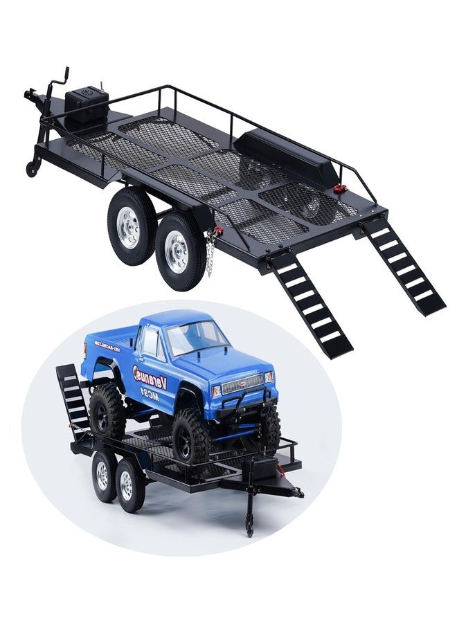 DJX RC Trailer,1/10 Scale Trailer with Light Strip Suitable for Axial D90 D110 SCX10 TRX4 Redcat GEN7 GEN8 CC01 CC02 Etc 1/10 RC Crawler Car - Image 1