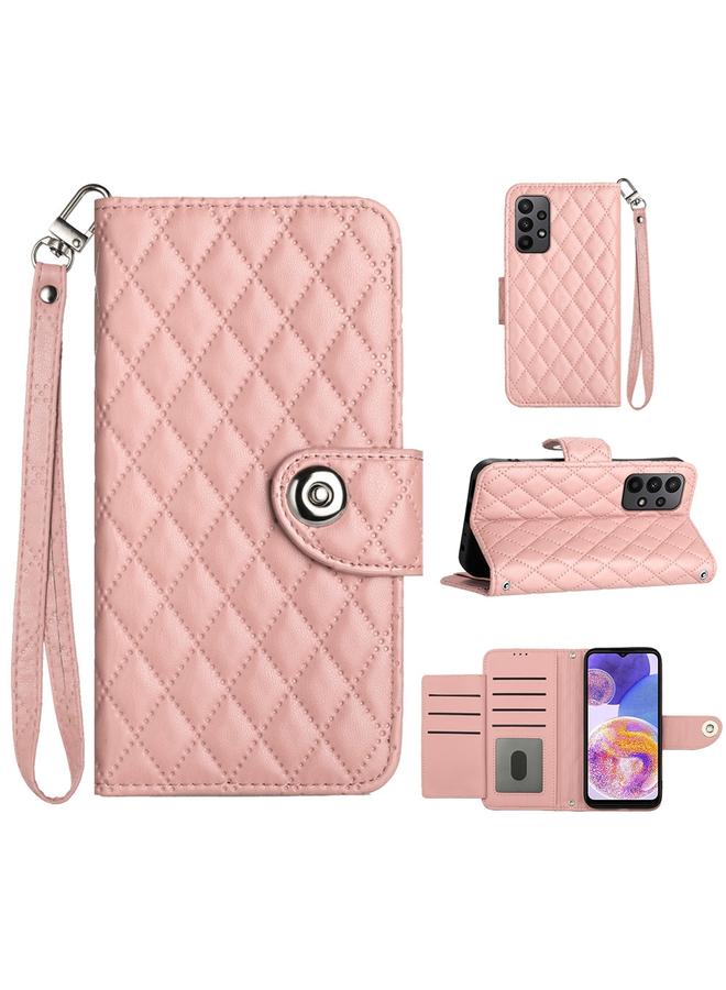 اس-توب جراب لهاتف Samsung Galaxy A13 4G / 5G جراب هاتف جلدي قلاب بملمس معيني مع حبل - Image 1