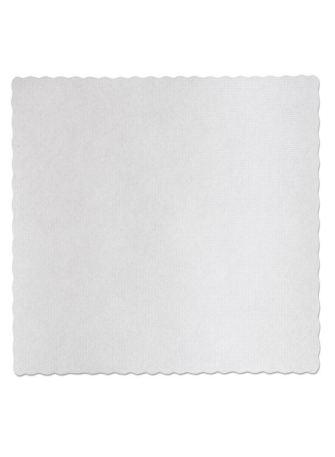 Hoffmaster PM32052 Knurl Embossed Scalloped Edge Placemats, 9 1/2 x 13 1/2, White, 1000/Carton (HFMPM32052) - Image 2