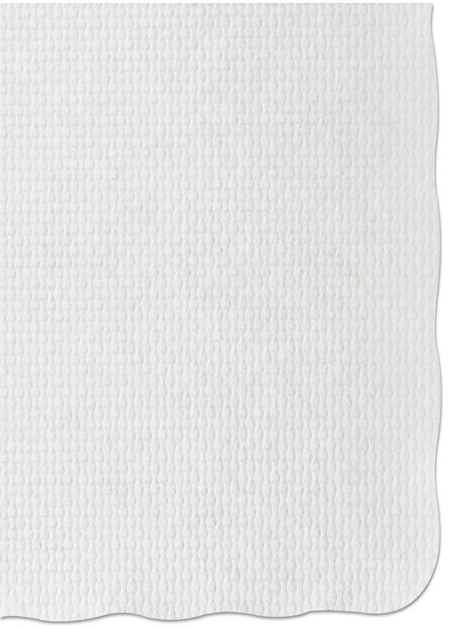 Hoffmaster PM32052 Knurl Embossed Scalloped Edge Placemats, 9 1/2 x 13 1/2, White, 1000/Carton (HFMPM32052) - Image 1