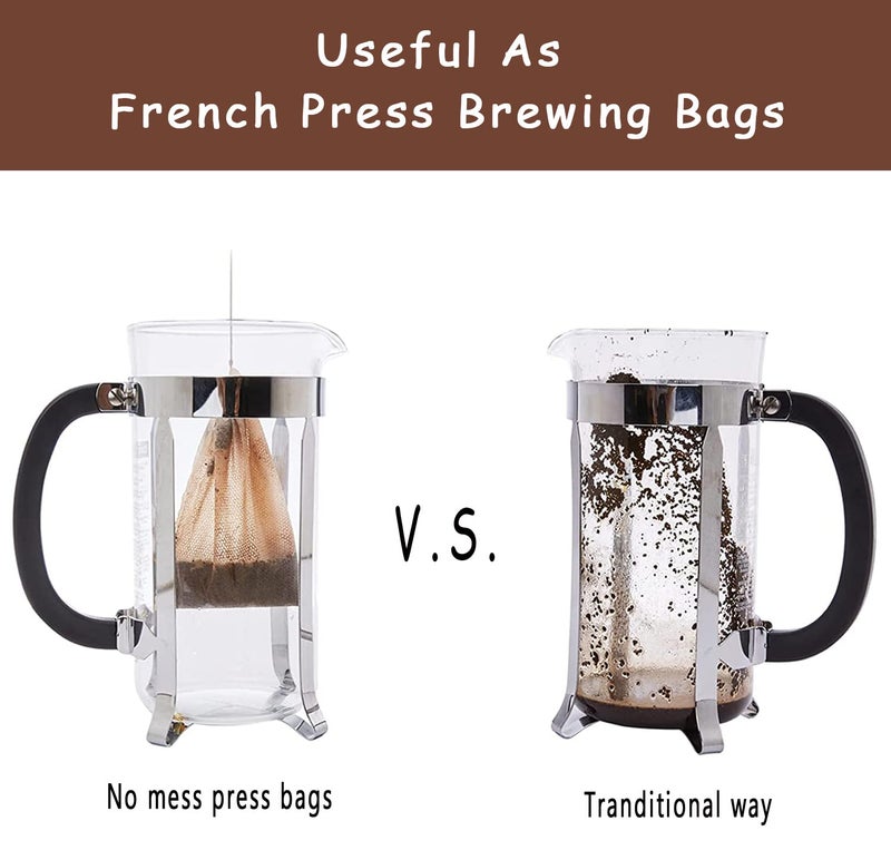 HOMYHEE No Mess Cold Brew Coffee Filters - 120 Count Disposable Fine Mesh Brewing Bags for Concentrate/Iced Coffee Maker, French/Cold Press Kit, Hot Tea in Mason Jar or Pitcher, 4 x 6 Inches - Image 4