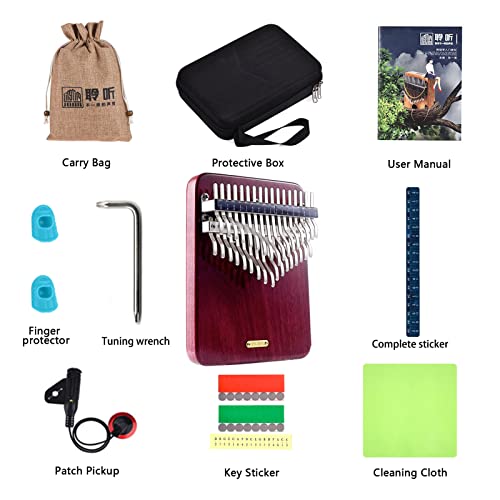 LingTing Kalimba 34 keys Thumb Piano Mbira Finger Piano Gift for Adult Beginners Professional（LT-K34V,snow whisperer) - Image 4