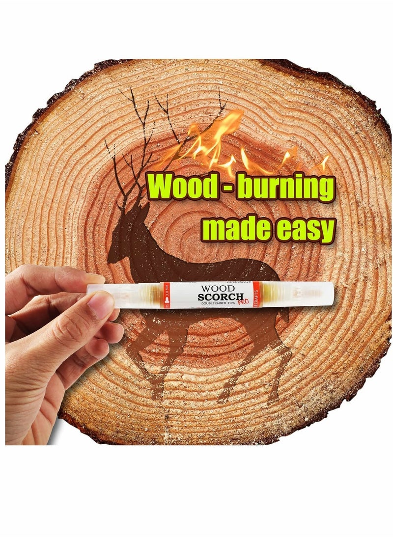 Y&D Wood Burning Pen Marker 2PCS Scorch Heat Sensitive for and Crafts 2-in-1 with Oblique Tip Bullet replacement Tips  - Image 2