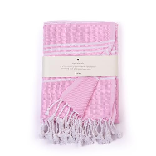 HABER Bath Towel Cotton, Ultra Soft & Highly Absorbent, Quick Dry Lightweight Luxury Towel for Bathroom, Spa & Travel-Pink (Pack of 1, Large Size 76x 152cm, Summer Friendly, Fast Drying) - Image 1