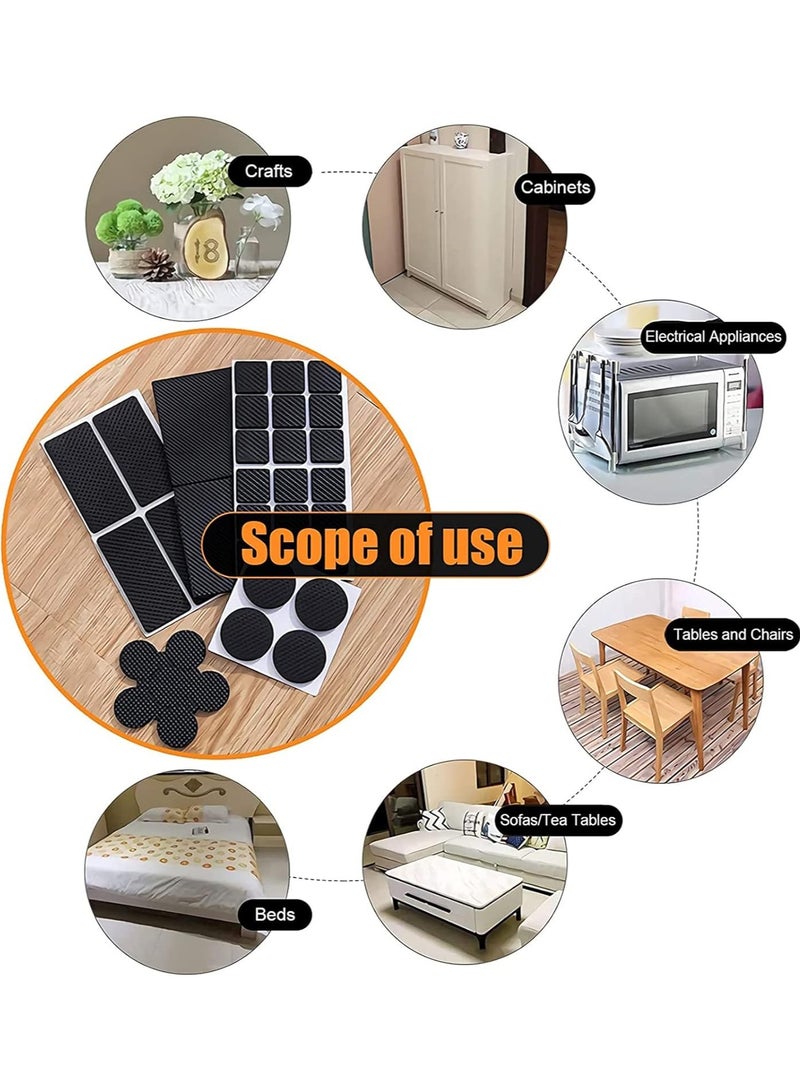 Generic Non Slip Furniture Pads–60PCS EVA Furniture Protector Self Adhesive Sticky Floor Protector Mat Furniture Grippers Chair Leg Pads Anti Scratch Foam Table Chair Sofa Sticky Floor Mat, Square and Round  - Image 5