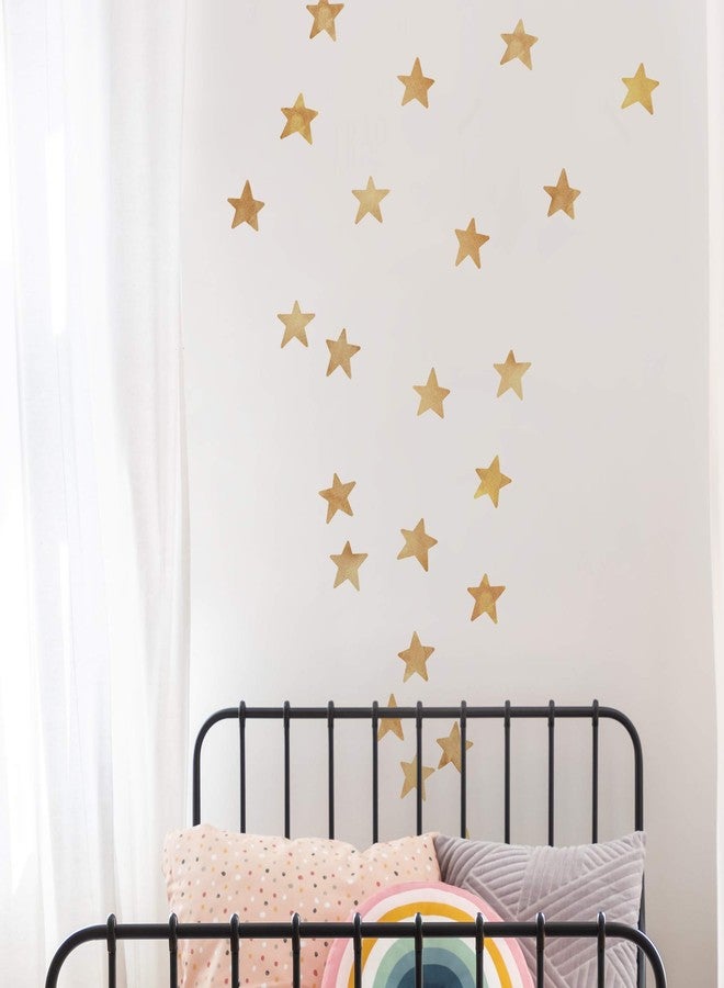 Simple Shapes Watercolor Stars - Vinyl Peel and Stick (Gold) - Image 2