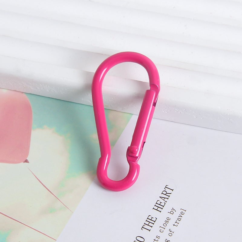 Colorful Painted Carabiner Keychain Clips DIY Rose red-gourd buckle 
