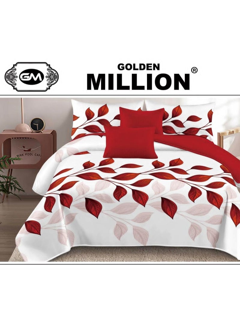6-Piece King Size Duvet Cover And Fitted Bed Sheet Set Cotton Multicolour 220 X 240cm