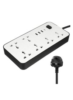 PowerMax POWERMAX MX53 Power Strip with 6 Outlets, 3 USB Ports, and Integrated Child Protection  - Image 1