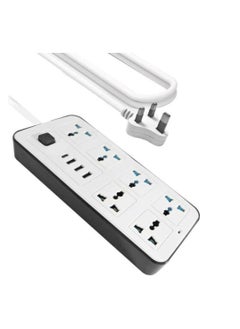PowerMax POWERMAX MX53 Power Strip with 6 Outlets, 3 USB Ports, and Integrated Child Protection  - Image 2