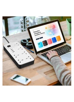 PowerMax POWERMAX MX53 Power Strip with 6 Outlets, 3 USB Ports, and Integrated Child Protection  - Image 5
