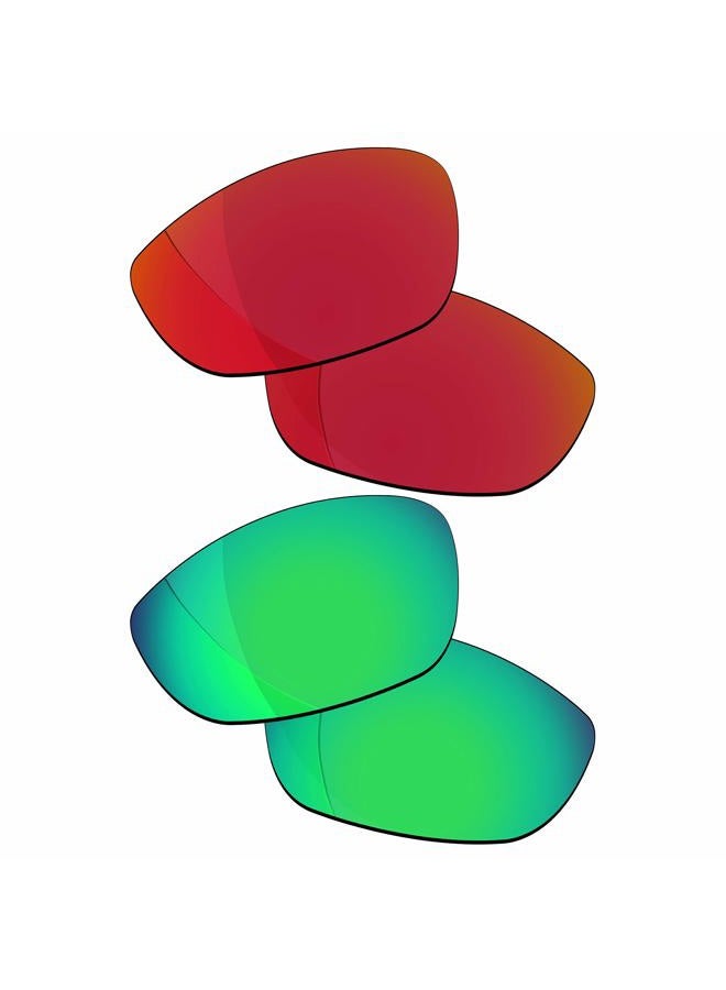 ROCKSHELL Polarized Lenses Replacement for Oakley Monster Dog Sungl - Lava Red + Python Green - Image 1