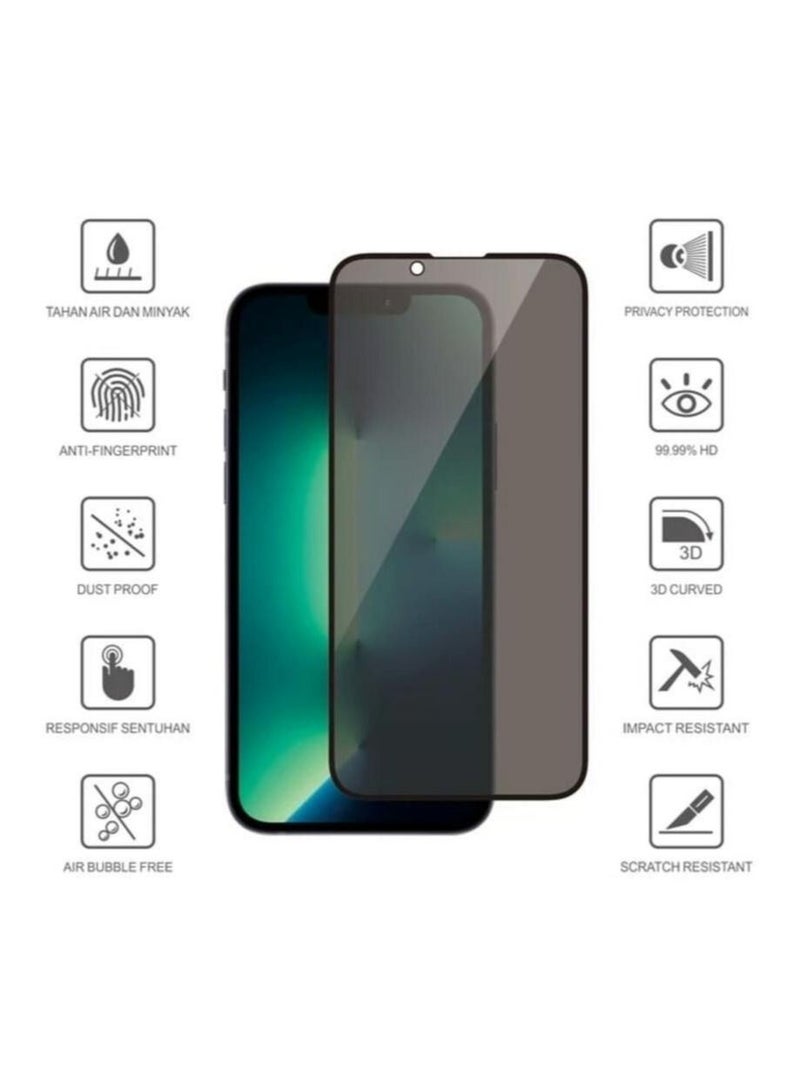 واقي شاشة الخصوصية من الزجاج المقوى المقاوم للخدش لهاتف iPhone 13 Pro Max مقاس 6.7 بوصة، قطعتان - Image 3