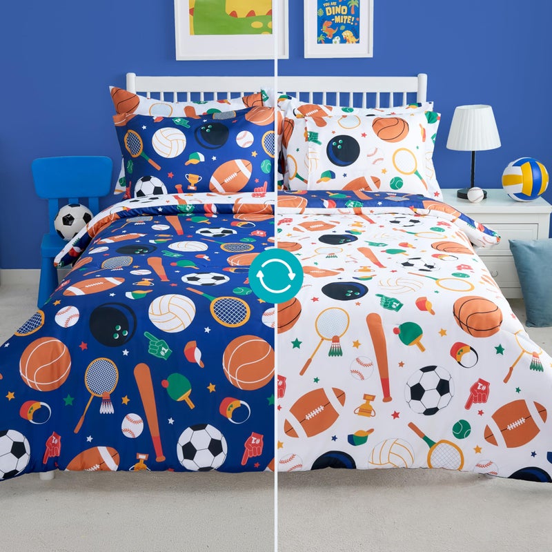 Joiedomi Kid Full Comforter Set - 7 Piece Ball Sports Bedding Set for Boys/Girls - Super Soft Microfiber Bed in a Bag with Comforter  Sheets  Pillowcase & Sham - Image 4