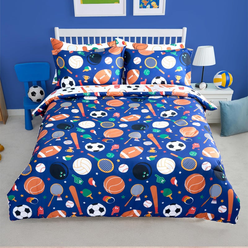 Joiedomi Kid Full Comforter Set - 7 Piece Ball Sports Bedding Set for Boys/Girls - Super Soft Microfiber Bed in a Bag with Comforter  Sheets  Pillowcase & Sham - Image 1
