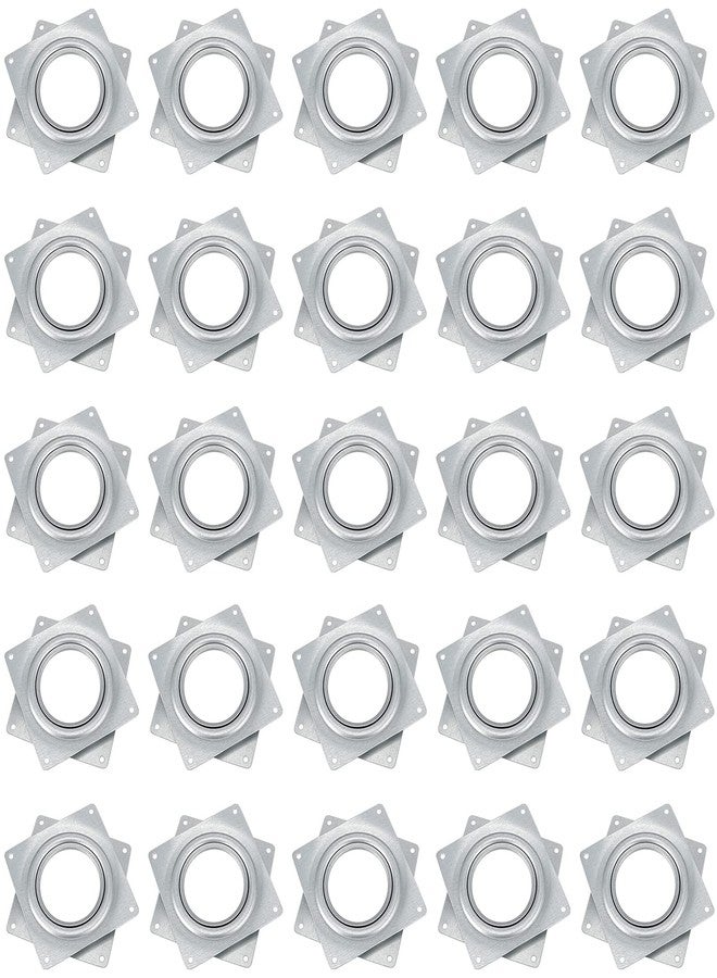 MUKLEI 25 Pack 4 Inch Lazy Susan Hardware Kit, Zinc-Plated Swivel Plate, Square Rotating Bearing Turntable for Serving Trays, Kitchen Storage Racks, Craft Project - Image 1