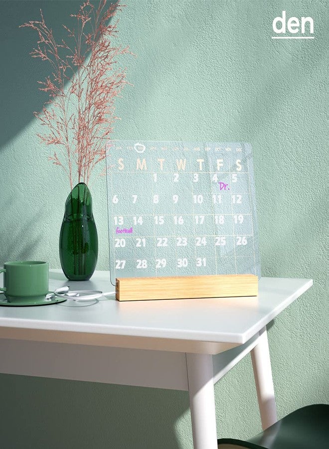 RR RAXMIN Light Up Clear Dry Erase Calendar 13 x 9 inch with 5 Markers, Acrylic Lighting Markable Calendar Board Agenda for Bedroom/Office/Home/Kitchen - Image 4