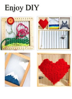 GBQ 2Pcs Square Knitting Wooden Loom Weaving Wood Tools Crafts Board 30*30Cm  - Image 3