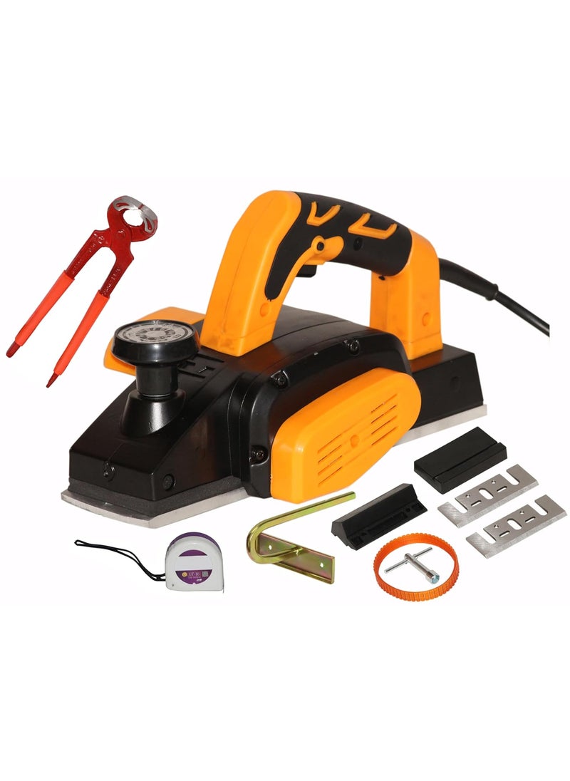 Digital Craft Digital Craft Wood Planer 800W Machine of Carpentry HighPower MultiFunction Electric Planer Professional Woodworking Machine Electric Wood Planer Machine 82mmTape 3Mtr8Inch Pincer Plier 