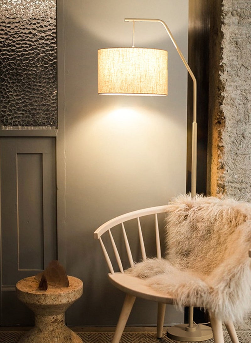 شاربدو مصباح أرضي LED رأسي بسيط إسكندنافي دافئ مضاد للوهج لحماية العين مصباح قائم لغرفة النوم وغرفة المعيشة إضاءة أرضية مع عاكس الضوء من القماش - Image 1