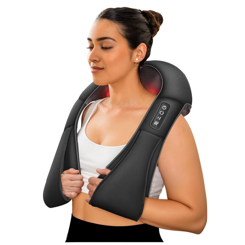 COMFIER Shiatsu Neck and Shoulder MassagerFSA HSA EligibleGifts for Mom DadDeep Kneading Massage Pillow with Heat Back Massager Pillow Massage Black