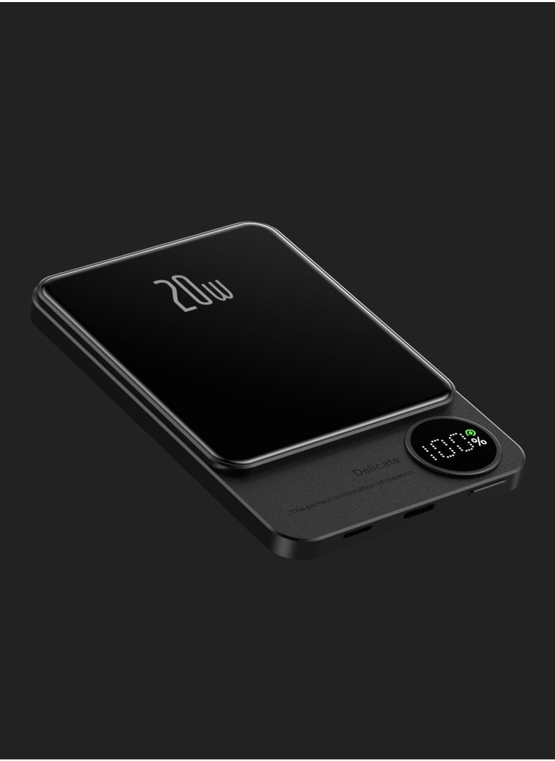 Portable Magnetic Power Bank with PD 20W and 15W Wireless Fast Charging for MagSafe - External Battery Compatible with iPhone