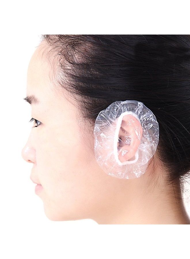 Elandy 100PCS Disposable Hair Dyer Ear Protector Covers Shower Caps for Ears Clear Hair Dye Hair Bathing Beauty Earmuffs Shower Cap - Image 1