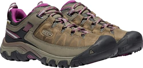 Keen أحذية المشي النسائية KEEN Targhee 3 منخفضة الارتفاع المقاومة للماء، وايس/بويزن بيري، 8 أمريكي - Image 5