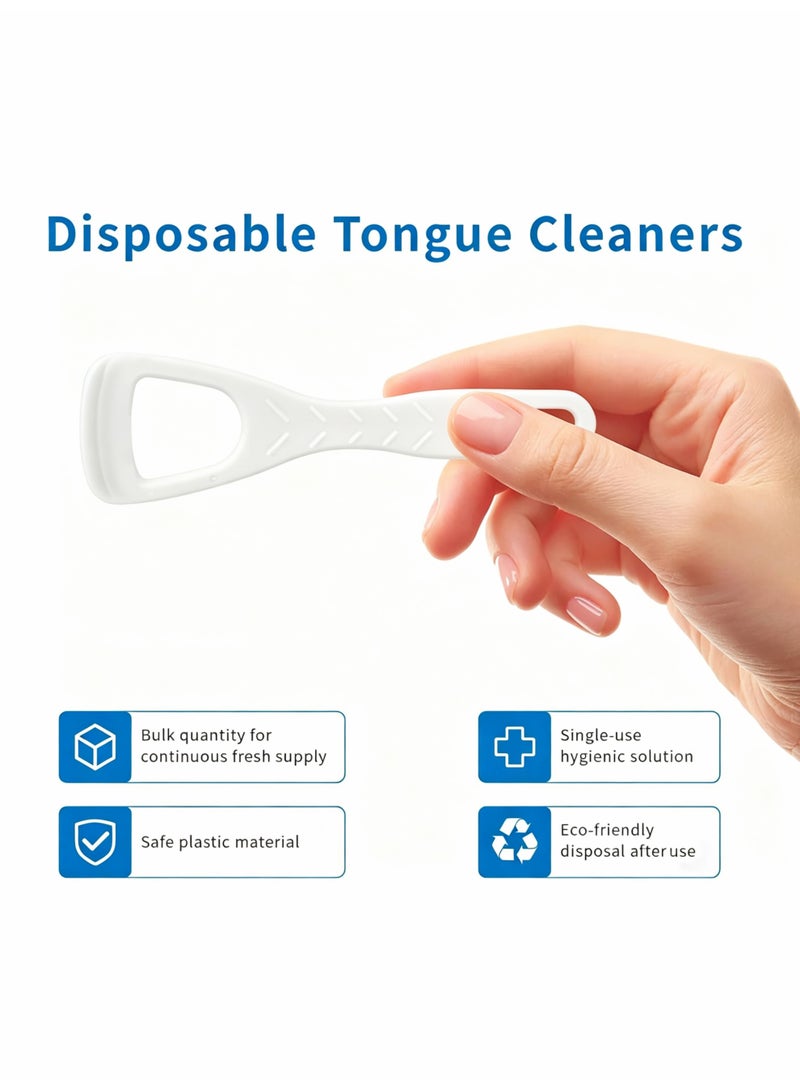 40 Count Disposable Tongue Cleaners (2 Boxes of 20), Dual Function Plastic Tongue Scrapers with Built-in Toothpick, Ergonomic Tongue Brush for Fresh Breath & Oral Care - Image 4